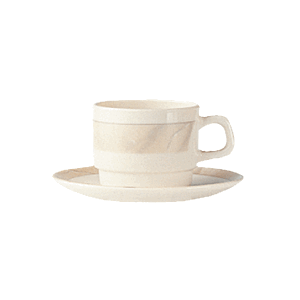 Чашка чайная «Сахара» стекло 190мл D=75,H=65,L=105мм бежев.,песочн.