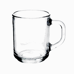 Кружка «Зеленый чай» стекло 300мл D=77,H=110,L=110мм прозр.