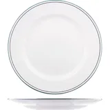 Тарелка «Лагуна» мелкая фарфор D=270,H=27мм белый,зелен.