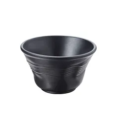 Salad bowl crumpled porcelain 250ml D=115,H=70mm black