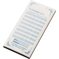 Бланк для счета «Ресторан»[80шт] бум. самокоп. ,H=6,L=200,B=95мм разноцветн.