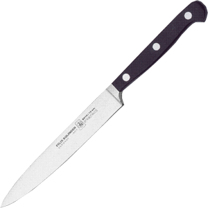 Нож кухонный универсальный «Глория Люкс» сталь,пластик ,L=235/135,B=20мм черный,металлич.