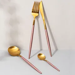 Ложка столовая «Стил Пинк Голд Мэтт» сталь нерж. ,L=215,B=48мм золотой,розов., изображение 3