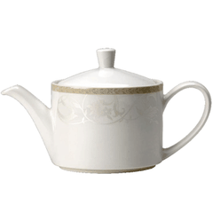 Teapot “Antoinette”  porcelain  425 ml  D=10, H=13, L=18 cm  white, olive.