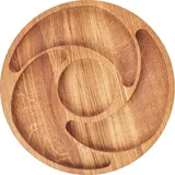 Менажница «Инь-Янь» 4 секции круглая дуб D=300,H=25мм деревян.