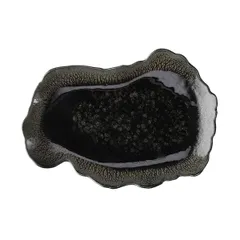 Блюдо сервировочное «Риф Вертиго» фарфор ,H=2,L=30,B=20см черный