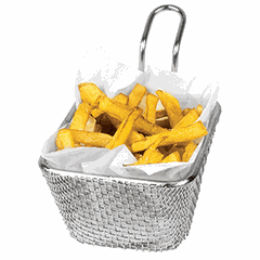 Basket for French fries stainless steel ,H=55,L=100,B=85mm