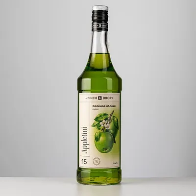 Сироп «Зеленое Яблоко» Pinch&Drop стекло 1л D=85,H=330мм зелен., Состояние товара: Новый, Вкус: Яблоко, Материал: Стекло, Объем по данным поставщика (мл): 1000, изображение 2