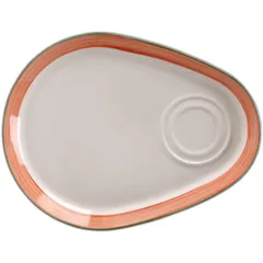 “Rio Pink” buffet dish  porcelain , L=25.5, B=21cm  white, pink.