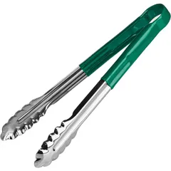 Universal tongs “Prootel” green handle  stainless steel, polyvinyl chloride , L=30, B=4cm  metallic, green.