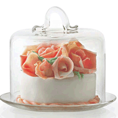 Подставка для торта «Банкет» с крышкой стекло D=21,H=16,5см