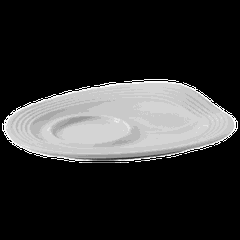 Saucer “Froisse” porcelain ,H=2,L=13,B=10cm white