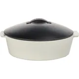 Утятница с крыш. керамика 4,2л ,H=18,L=36,B=26см белый,черный