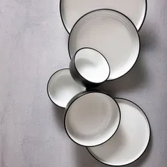 Блюдо «Космик» глубокое фарфор D=20см голуб.,черный, изображение 2