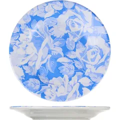 Тарелка мелкая керамика D=17см белый,голуб.