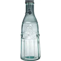 Bottle with cork with decor  glass  1 l  D=98, H=280mm  clear.