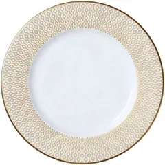 Plate “Diamond” bone porcelain D=168,H=15mm white,gold