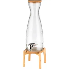 Dispenser for cold drinks “Fresh Wood”  glass, wood  4.5 l , H = 56.5, L = 23, B = 23 cm  clear, light. tree