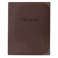 Menu folder A5 leatherette ,L=23.2,B=19cm brown.