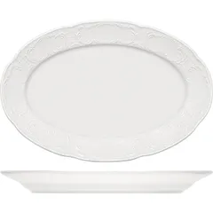 Dish “Mozart” oval  porcelain , L=32cm  white