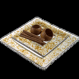 Тарелка «Фул Дроп» квадратная стекло ,L=16,B=16см прозр.,коричнев.