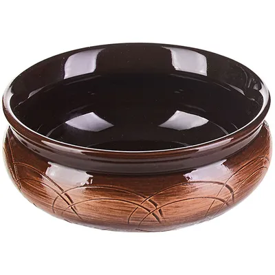 Тарелка глубокая «Скифская» керамика 0,5л D=14,H=6см коричнев.