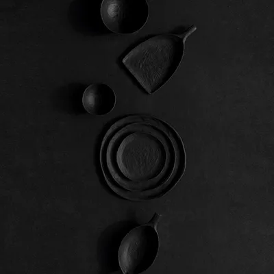 Блюдо для подачи «Уайли» в форме лопаты керамика ,H=25,L=185,B=145мм черный,матовый, изображение 6