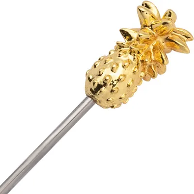 Украшения для коктейлей «Солар» на шпажках в форме ананаса сталь нерж. ,L=11,5см золотой, изображение 6