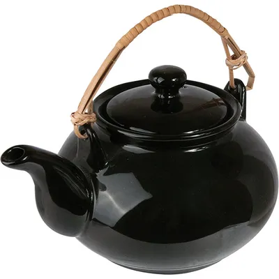 Чайник заварочный «Кунстверк» фарфор 1,1л D=98,H=103,L=200мм черный, изображение 2
