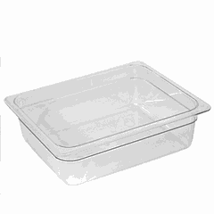 Gastronorm container (1/2)  polycarbonate , H=15, L=32.5, B=26.5 cm  transparent.