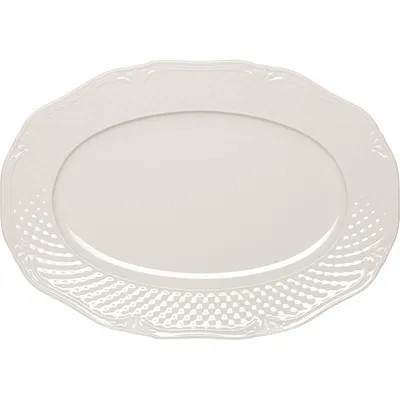 Блюдо «Афродита» овальное фарфор ,H=30,L=380,B=265мм белый, Длина (мм): 380