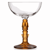 Шампанское-блюдце «Тики» стекло 250мл D=10,8,H=14,6см прозр.,амбер