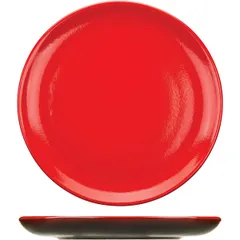 Plate “Carmine” flat without borders  ceramics  D=27cm  red, black