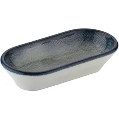 Salad bowl “Nanocream Dark Blue” oval  porcelain  D=200, H=44mm  dark blue, green.