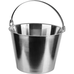 Bucket stainless steel 8l D=28.3,H=24,B=30.5cm metal.