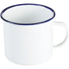 Enameled mug steel 0.5l D=9cm white,blue