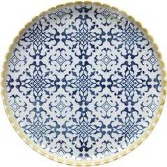 Plate “Selinunte” with rim  porcelain  D=21cm  blue, white