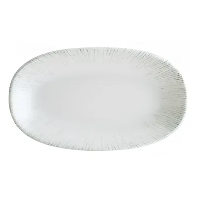 Блюдо сервировочное «Ирис» овальное фарфор ,L=24,B=14см белый,серый