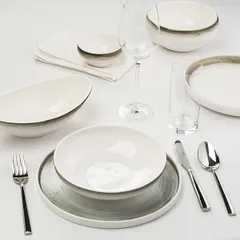 Салатник «Айсио» фарфор 0,92л D=210,H=52мм белый,серый, изображение 2