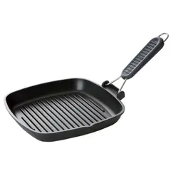 Grill pan (induction)  cast aluminum, titanium , H=4, L=27/44, B=26 cm  black