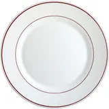 Plate “Bordeaux” small  glass  D=19.5 cm  white, red