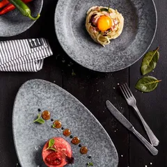 Тарелка для пасты «Органика» керамика D=27см серый, изображение 2