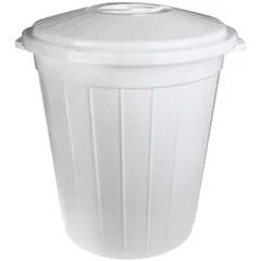 Бак для мусора с крышкой пластик 150л D=72,L=78см белый, изображение 2