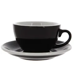 Кофейная пара «Эгг» фарфор 200мл D=95/145,H=55,L=115мм черный