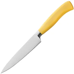 Нож кухонный универсальный «Платинум» сталь нерж.,пластик ,L=29/16,B=3см желт.,металлич.