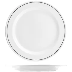 Plate “Black Line” small  porcelain  D=160, H=13mm  white, black