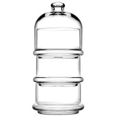 Set of containers for dessert “Villa” with lid[3pcs] glass 0.505l D=94/118,H=261mm clear.