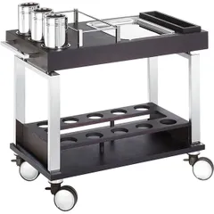 Serving trolley for wine, 2 tiers  wood , H=101, L=120, B=58.5 cm  wenge