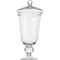 Vase for serving with lid  glass  D=21, H=46cm  clear.