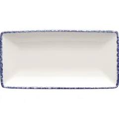 Dish “Blue Dapple” rectangular  porcelain , L=20, B=10cm  white, blue